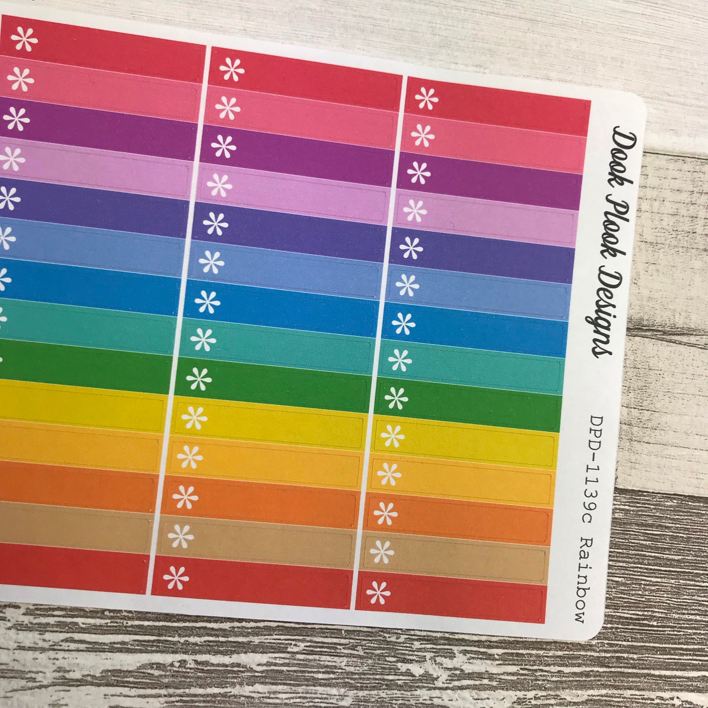 Thin asterisk rainbow tab stickers (DPD1139)
