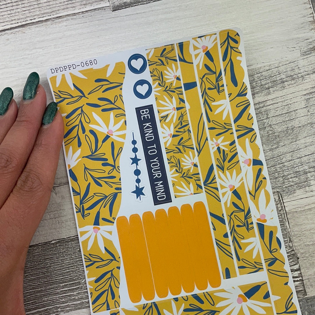 (0680) Passion Planner Daily Wave stickers - Flora yellow