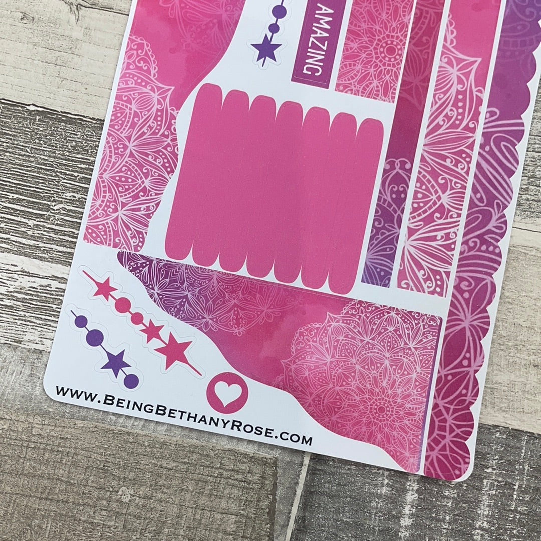 (0515) Passion Planner Daily Wave stickers - Pink Mandala
