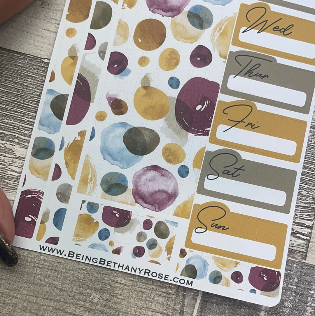 One sheet week medium passion planner stickers - Merlot (DPD2332)