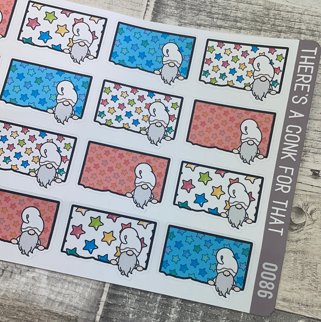 Colourful stars peeping Gnorman Sticker (GFT-0086)