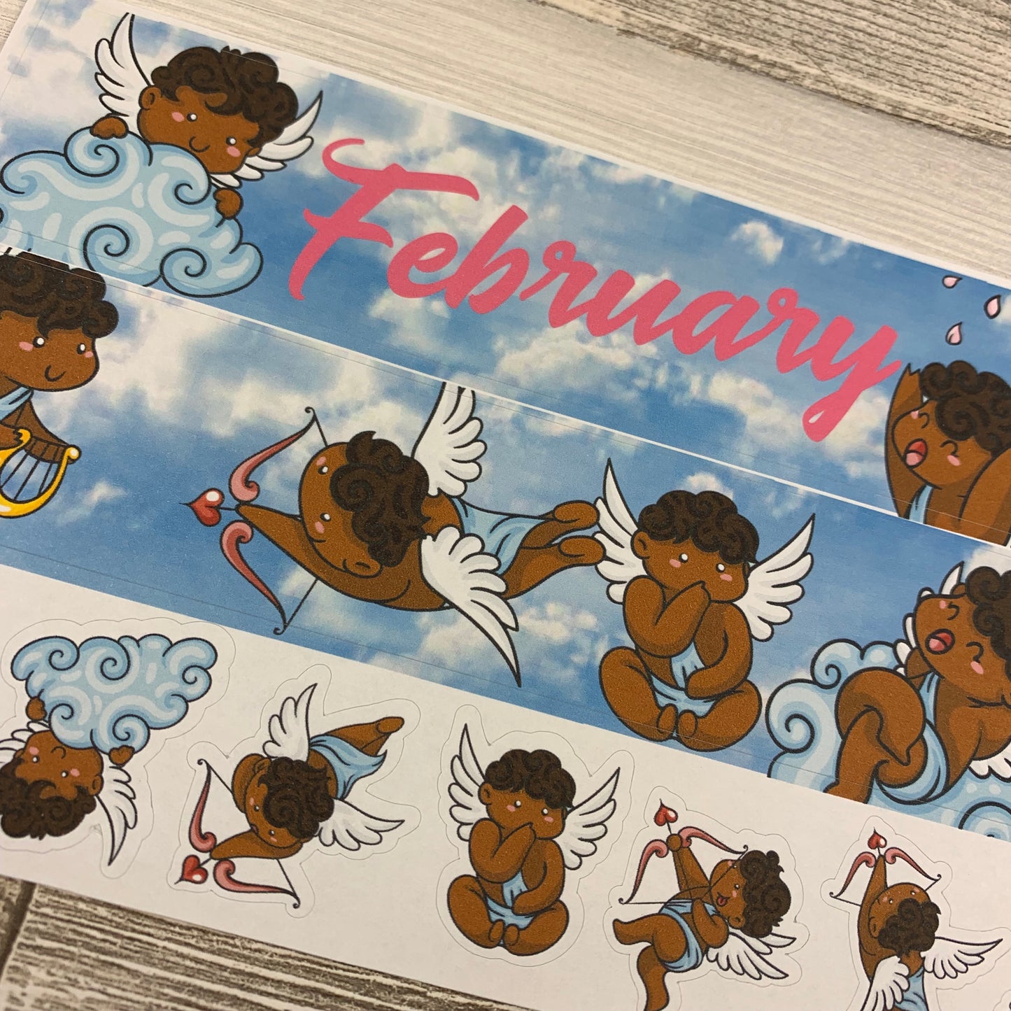 Valentines / Black Cupid / Love Monthly View Kit (can change month) for the Erin Condren Planners