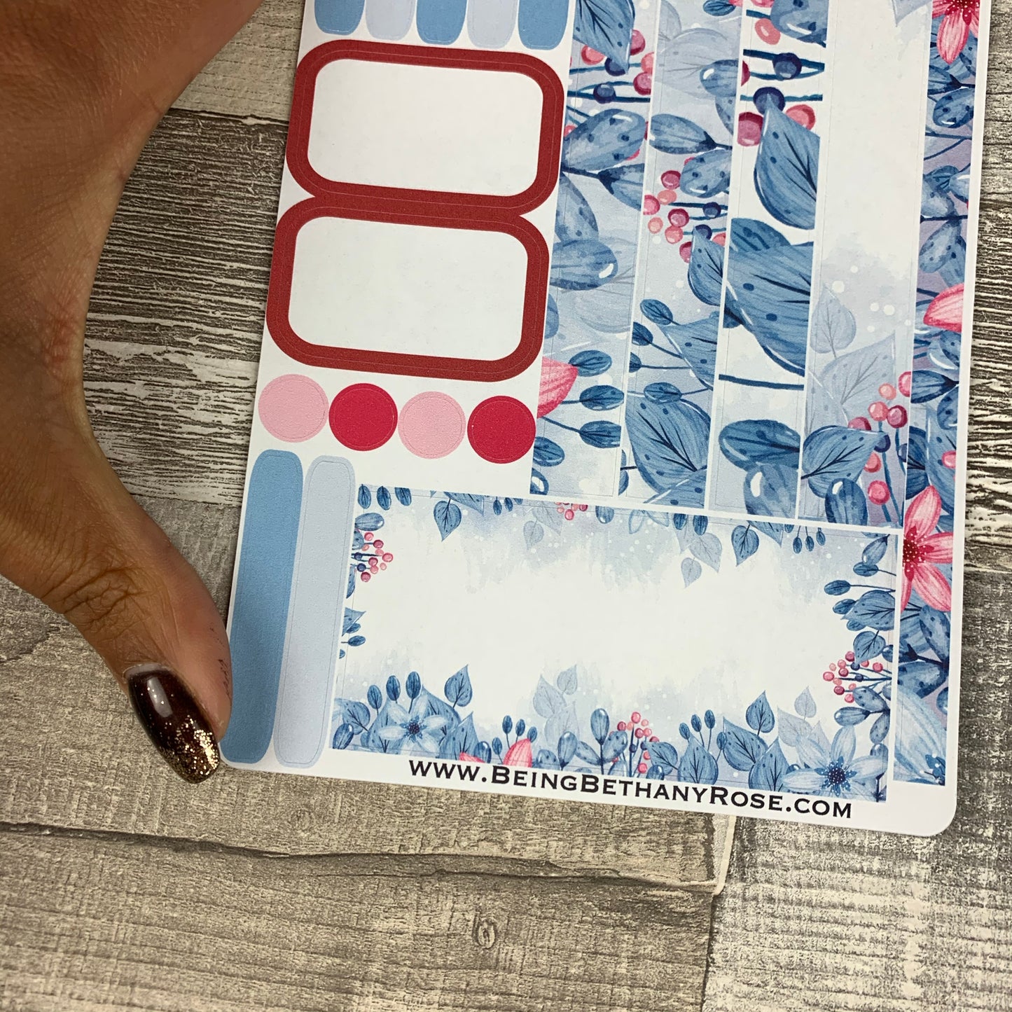 (0207) Passion Planner Daily stickers - Frosty Leaves