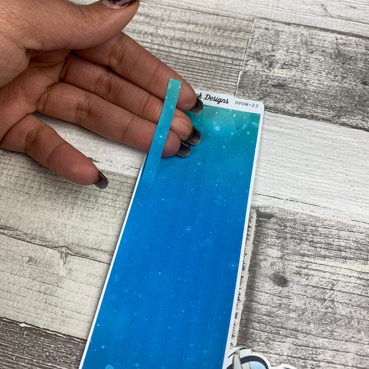 Passion Planner Hour Cover up / Washi strip stickers Blue Bokeh (DPDW-23)