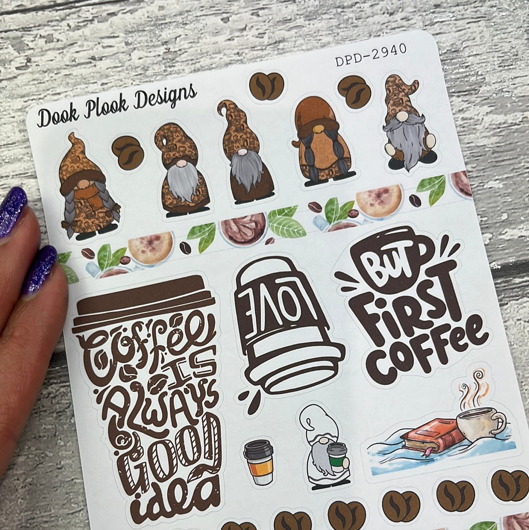 Lottie Coffee Characters and Quotes Journal planner stickers (DPD2940)