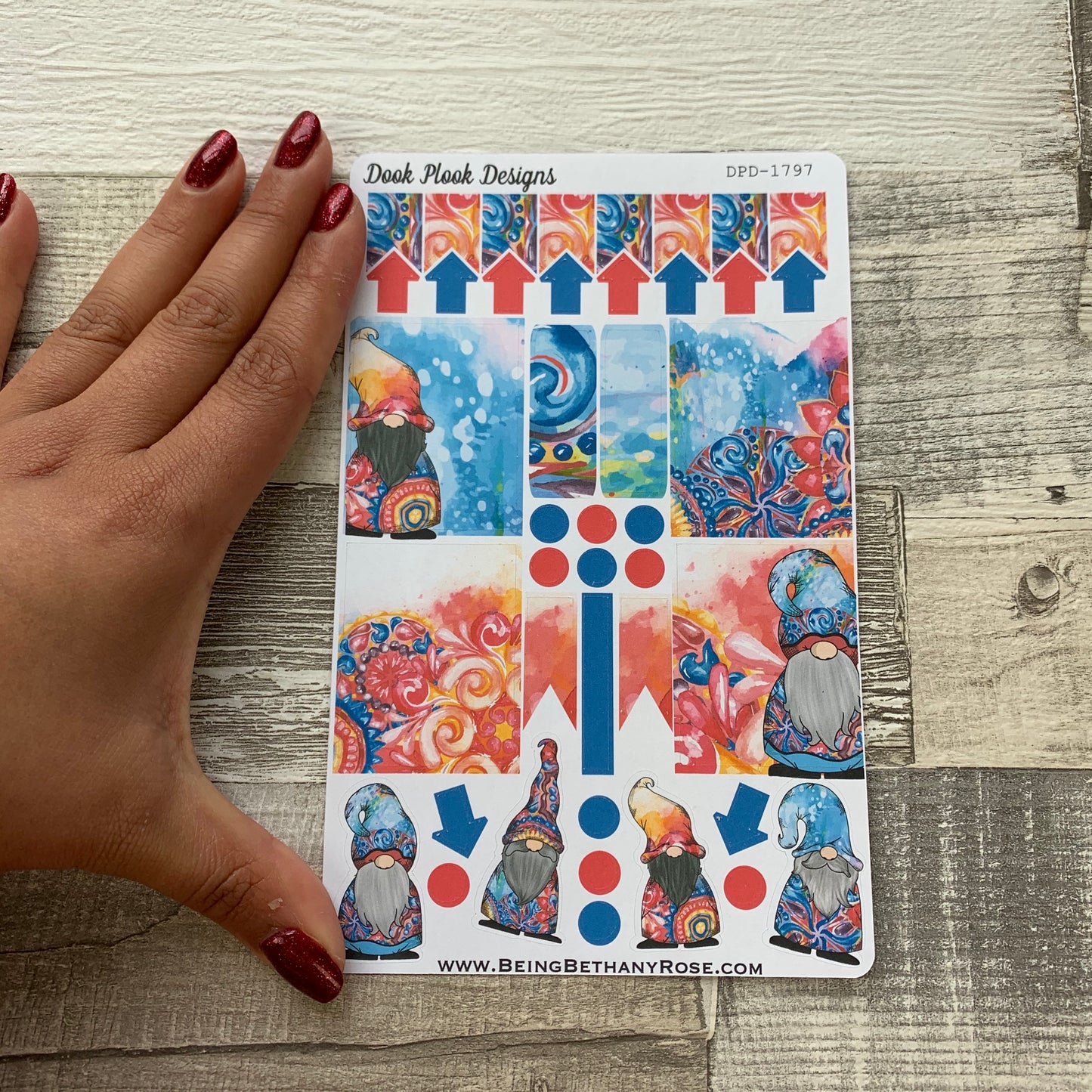 Watercolour Mandala Gonk functional stickers (DPD1797)
