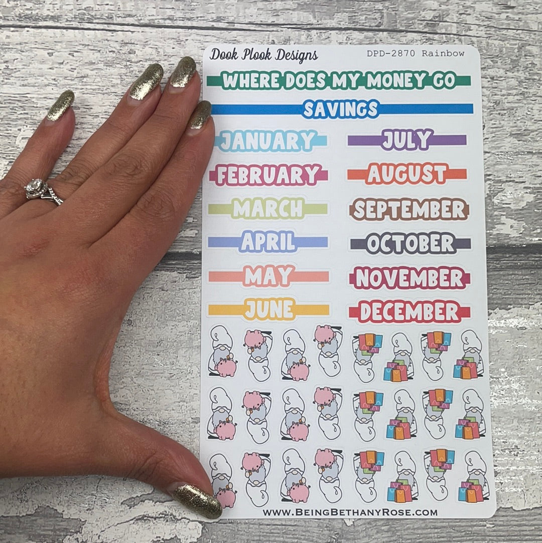 Saving / Spend Yearly Tracking Stickers (DPD2870)