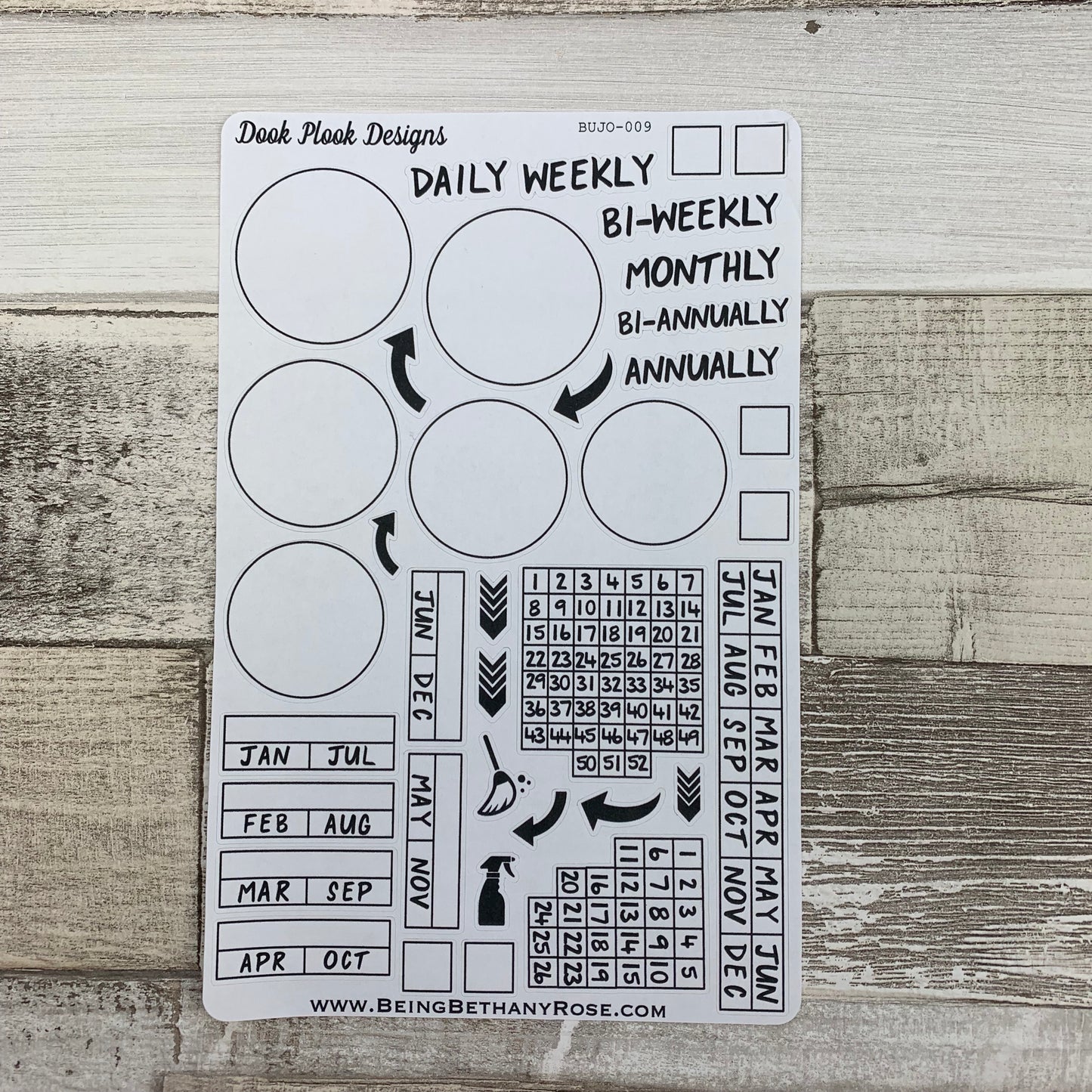 Bullet Journal Style Cleaning Tracker sticker (BUJO009)