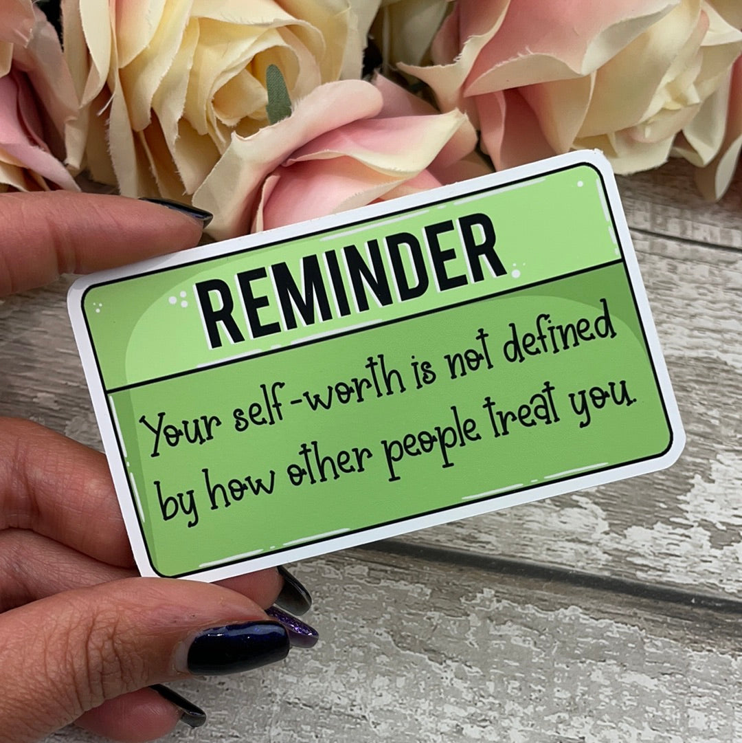 Reminder green - Self Worth Diecut