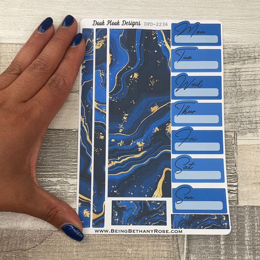 One sheet week planner stickers - marble sky (DPD2236)