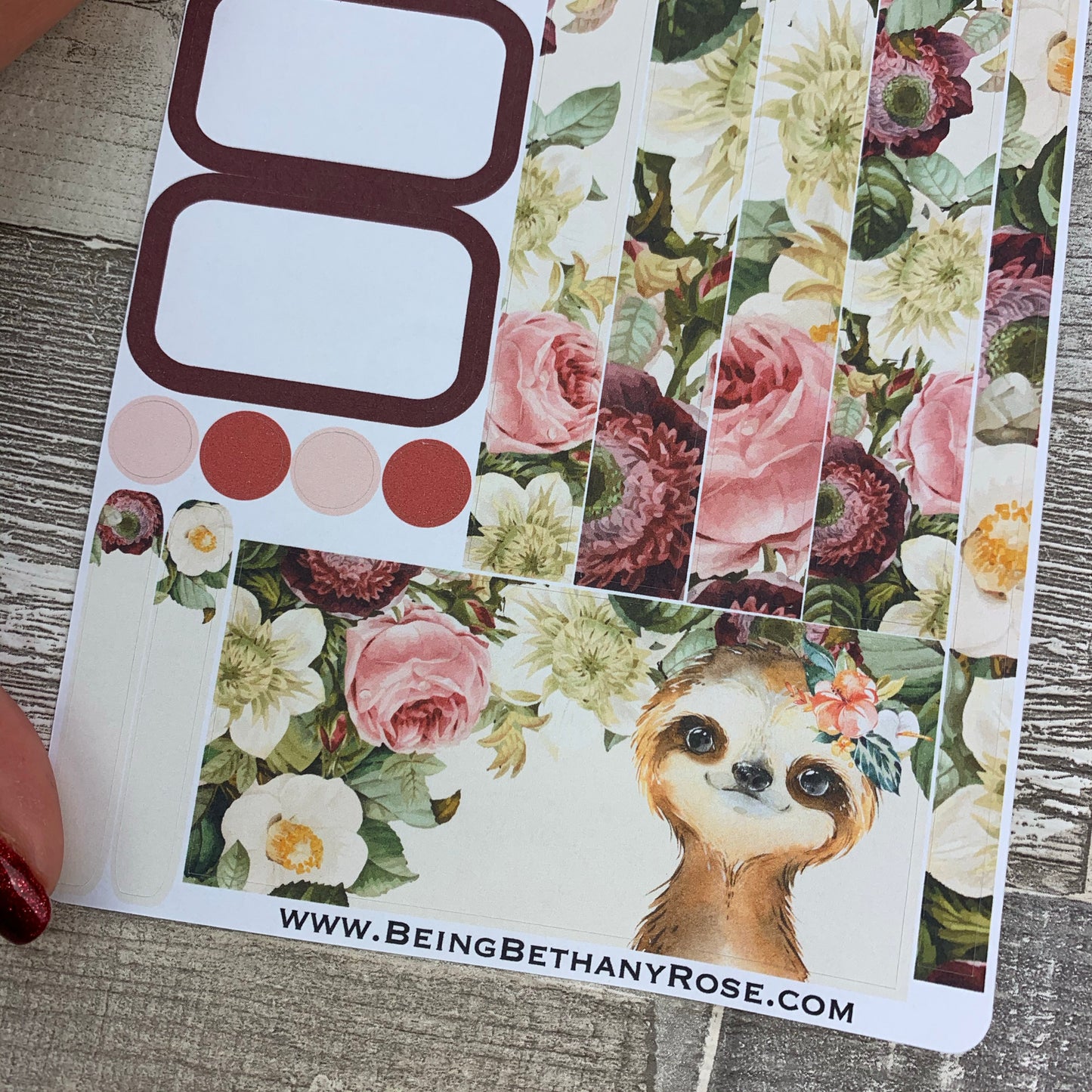 (0149) Passion Planner Daily stickers - Sloth Watercolour