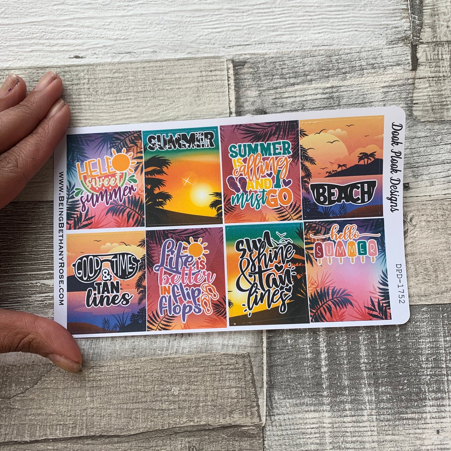 Summer Vibes quotes full box stickers for Erin Condren (DPD1752)