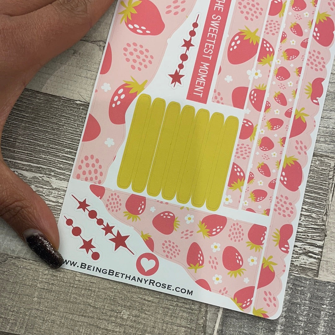 (0693) Passion Planner Daily Wave stickers - Strawberry Raya