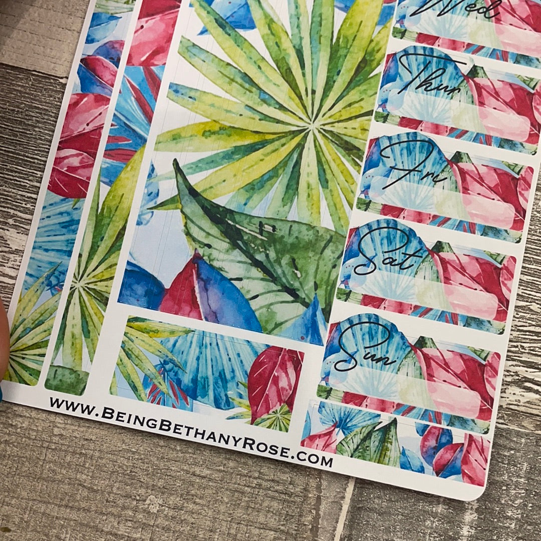 One sheet week medium passion planner stickers - Watercolour Leaf (DPD2230)