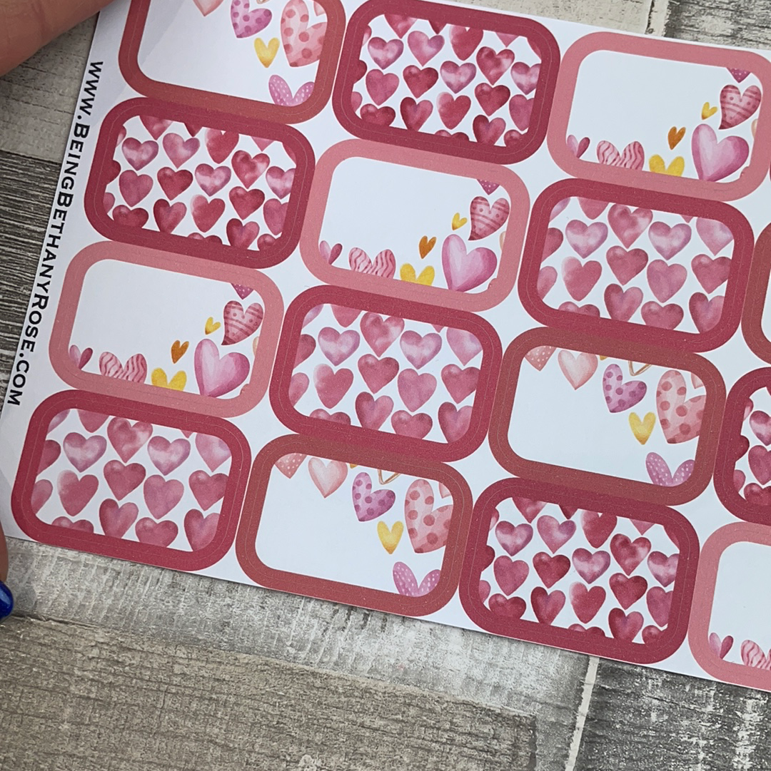 Hearts half box stickers (DPD1977)