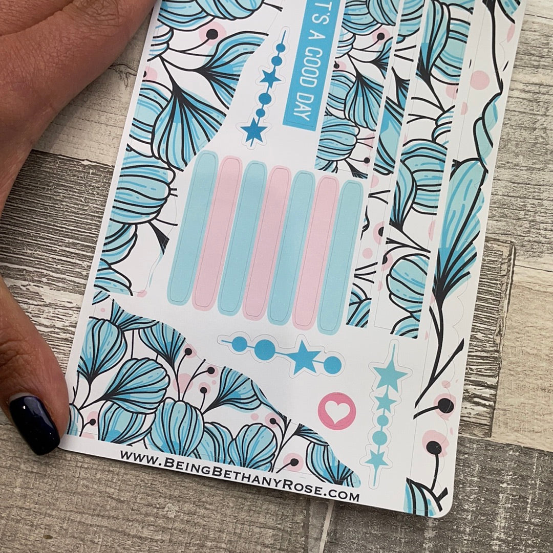 (450) Passion Planner Daily Wave stickers - Pink Mint