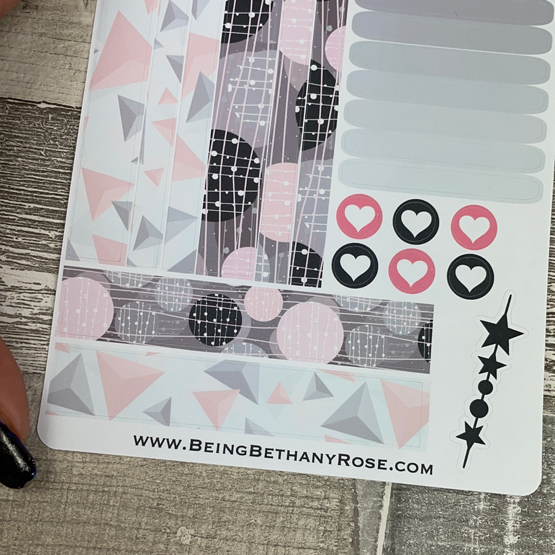 (380) Passion Planner Daily Compact stickers - Pink Shapes