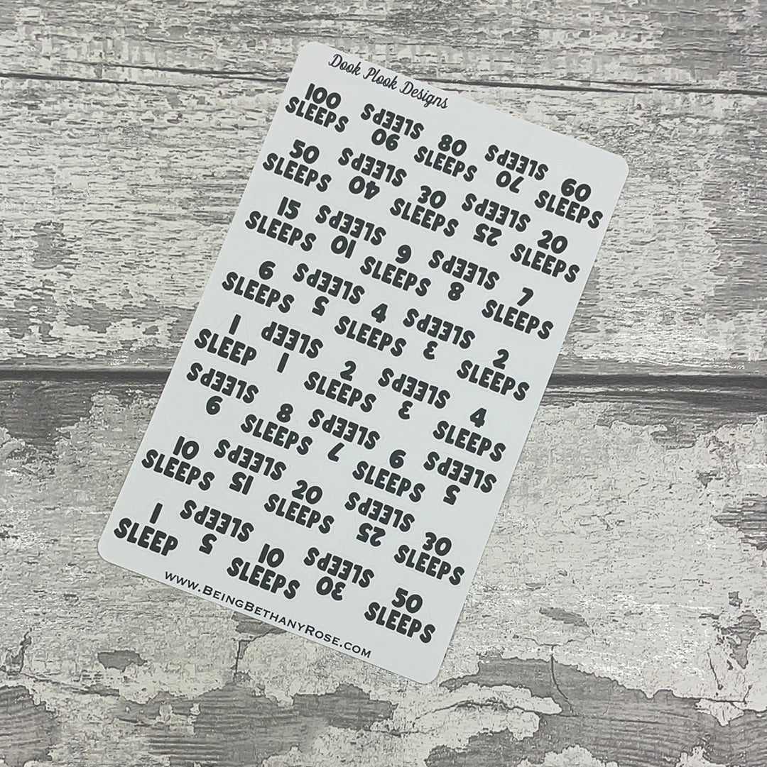 Sleeps until... stickers (DPD2883)