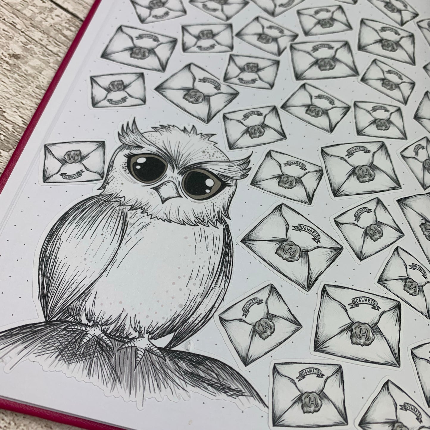 Owl and letters Bullet Journal Style Tracker a5 sticker (DPD006)