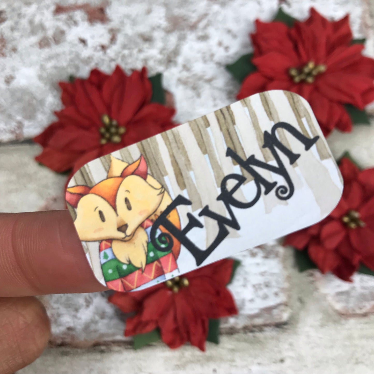 Personalised kids / adults Christmas Present Labels. (30 Fox)