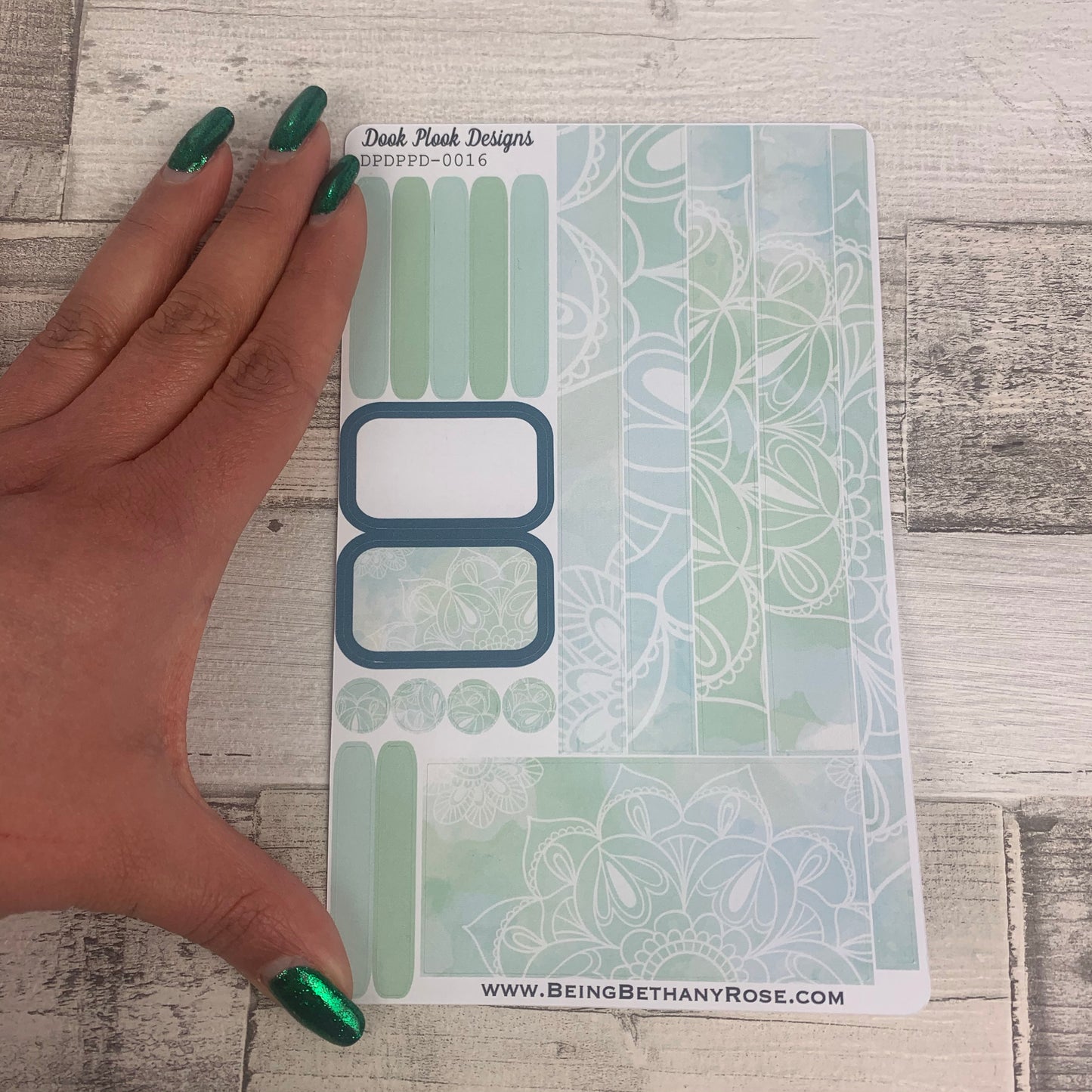 (0016) Passion Planner Daily stickers - Mint reflections