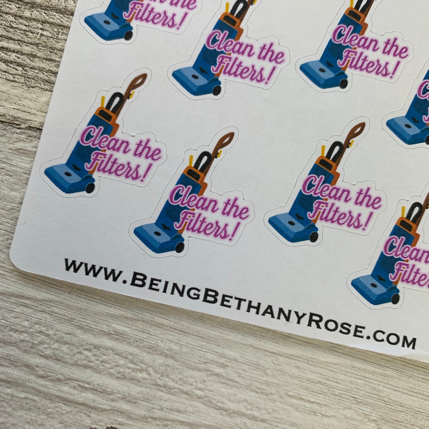 Clean vacuum filters stickers (DPD1061)