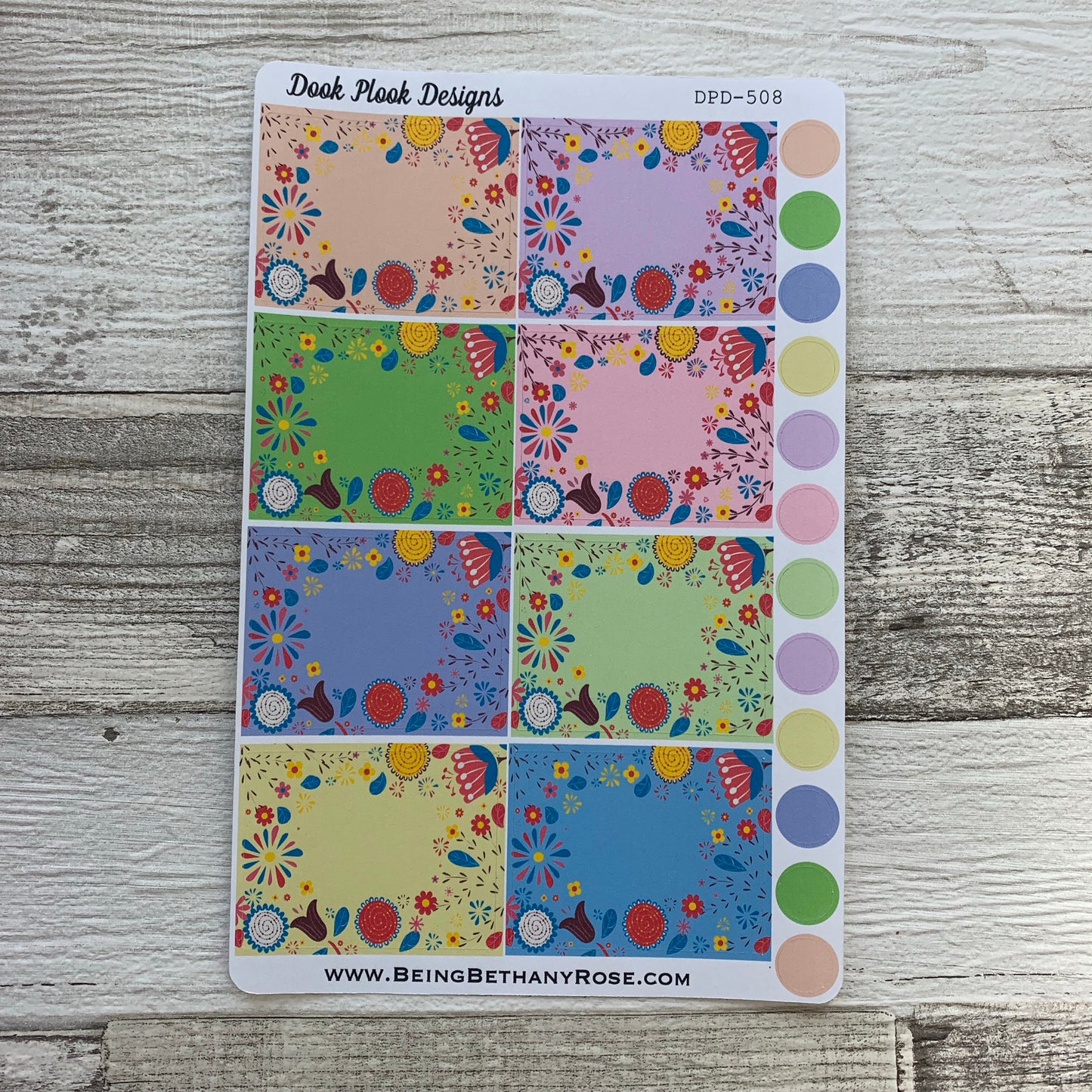 Flower /Floral Spring full boxes and dot stickers (DPD508)
