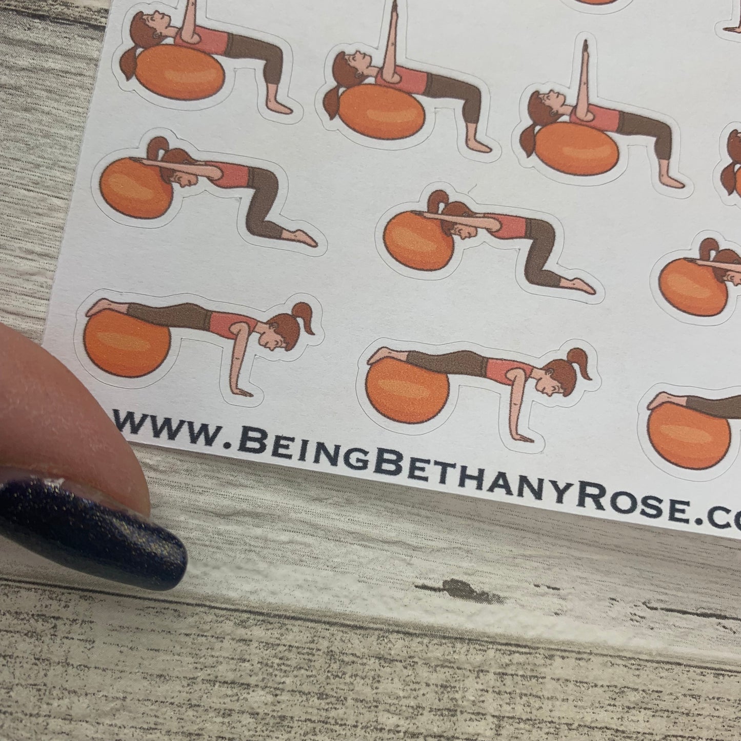 Exercise ball / gym ball / work out stickers (DPD1175)