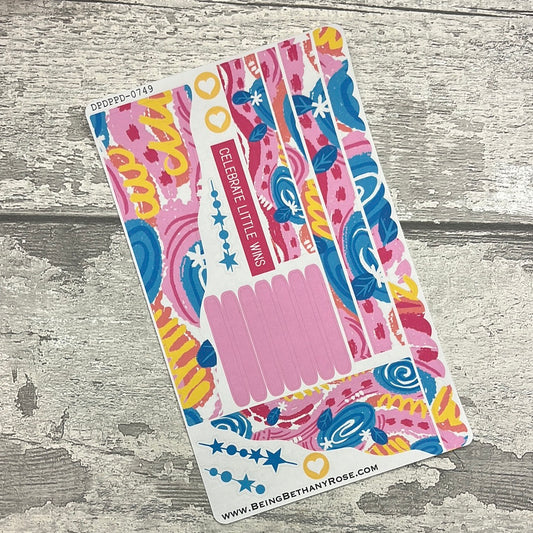 (0749) Passion Planner Daily Wave stickers - Vivienne Pink