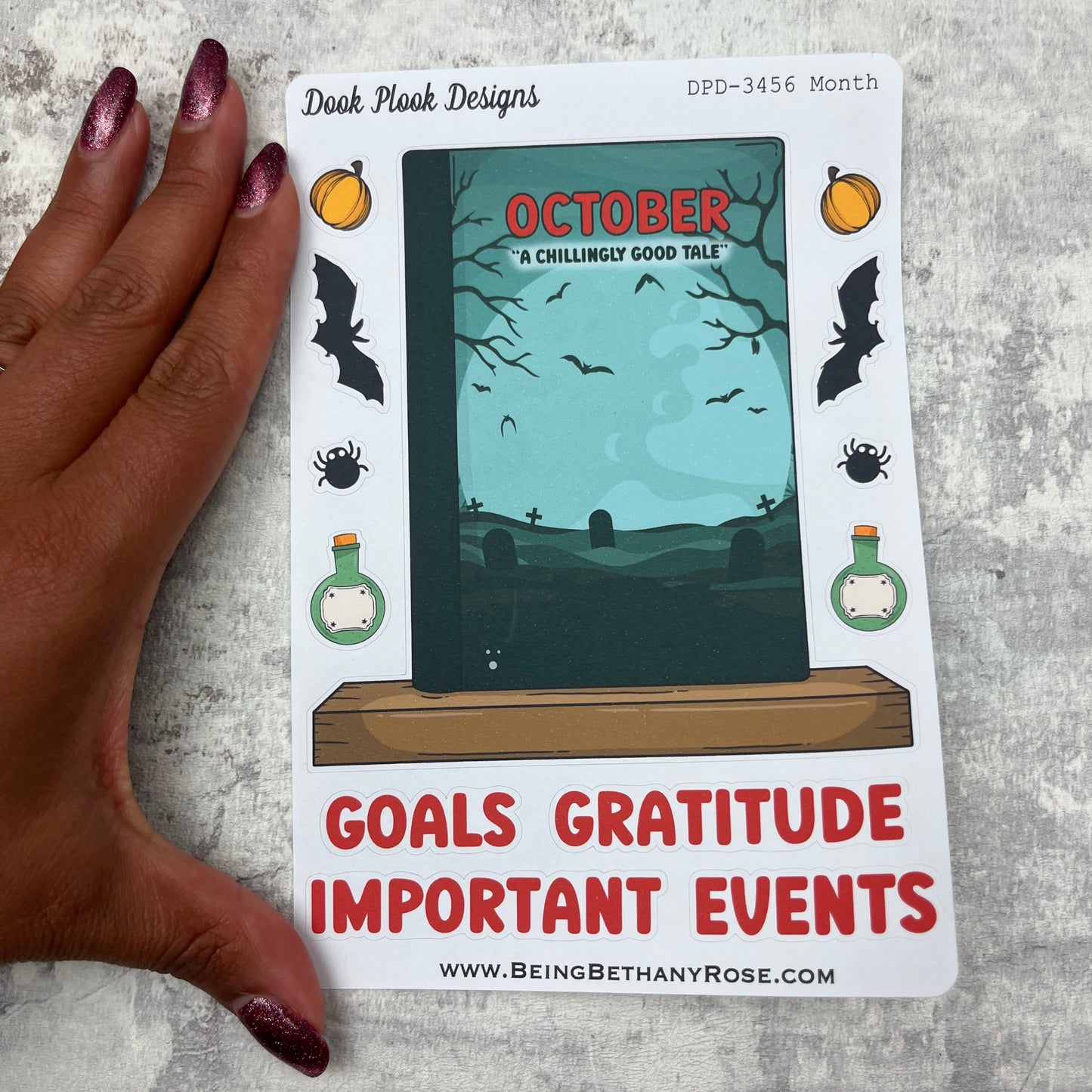 Large Bookshelf - October Cover page 'Halloween Zombie Attack' Sticker (DPD3456)