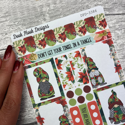 Poinsettia Gonk functional stickers  (DPD3386)