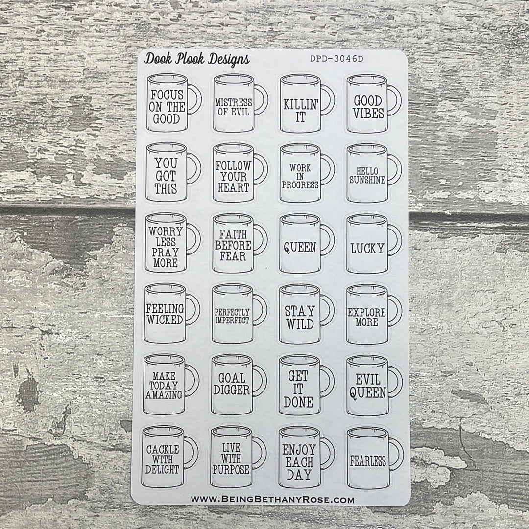 Mug Tracker stickers  (DPD3046abcd)