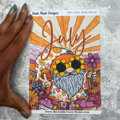 Large Cover Page ' July 2.0' Flower Power Sticker (DPD3444)