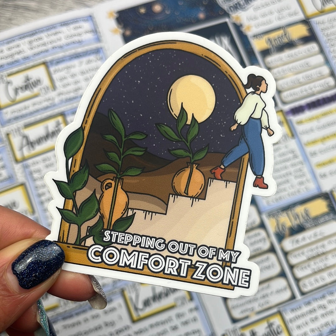 Stepping out of my comfort zone (Large) - vinyl sticker (080)