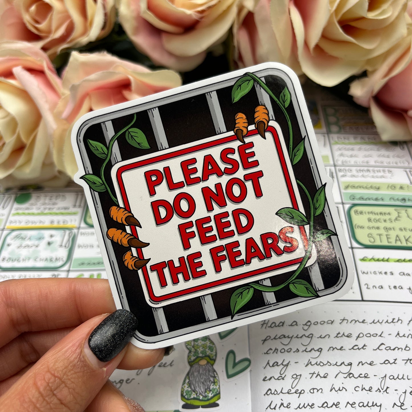 (155) Please do not feed the fears  - vinyl sticker