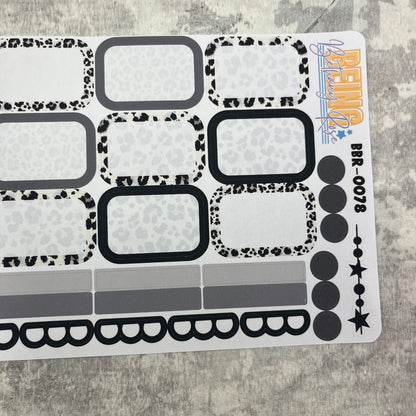 Wendy Mono Leopard Print boxes planner stickers (BBR-0078)