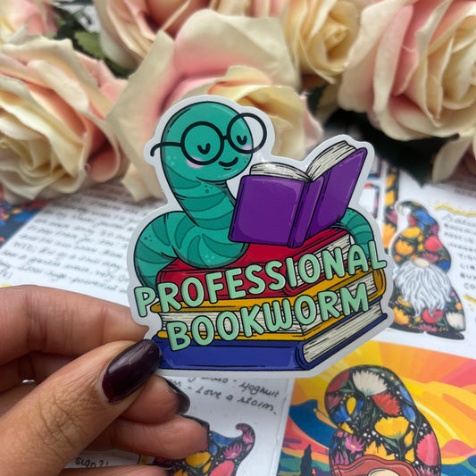 (0151) Professional Bookworm - vinyl sticker