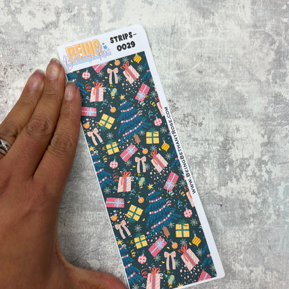 Christmas - thin washi style strip stickers (BBRSTRIPS-0029)