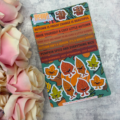 Happy Mail Club Sheet - Autumn leaves and quotes - (PSS- 0020)