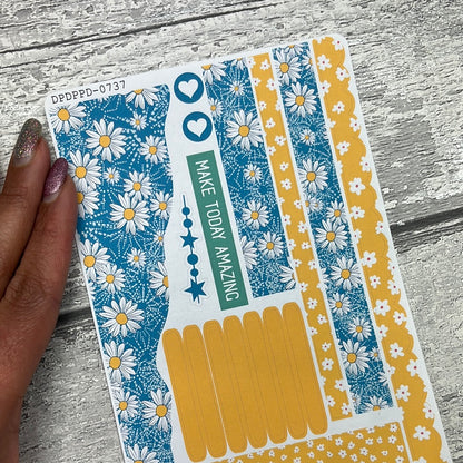 (0737) Passion Planner Daily Wave stickers - Fresh Daisy