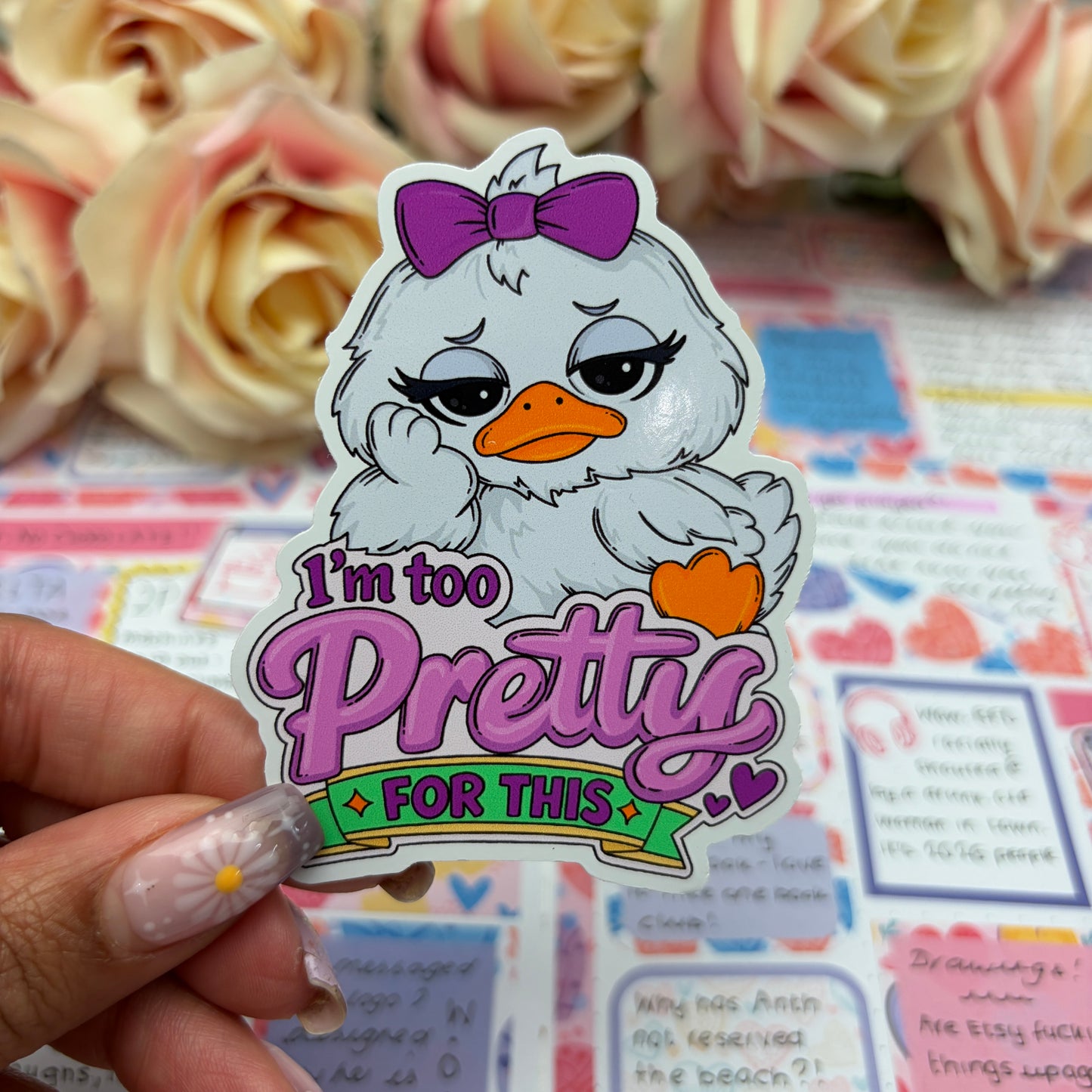 (168) I’m too pretty for this  - vinyl sticker