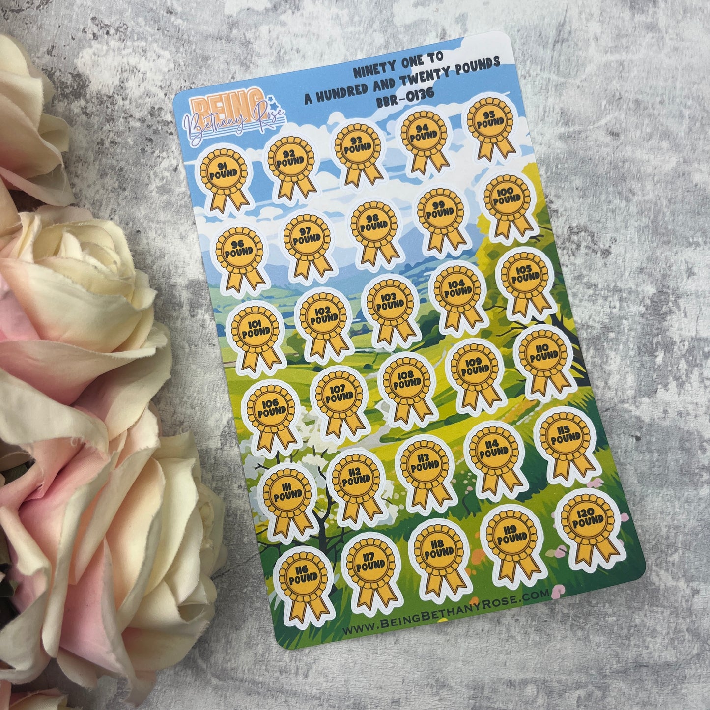 Weight loss ribbon sticker (pounds) (BBR0136)