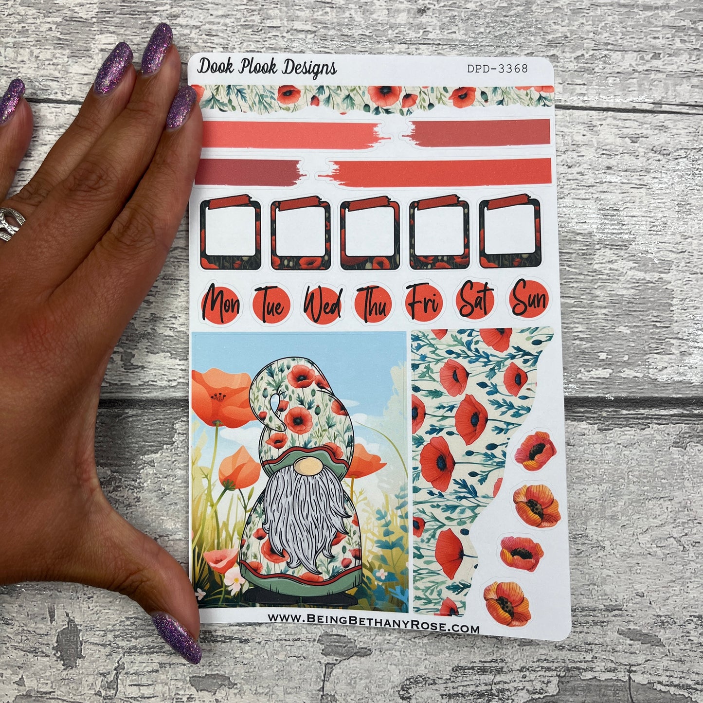 Poppy Gonk journalling planner stickers (DPD3368)