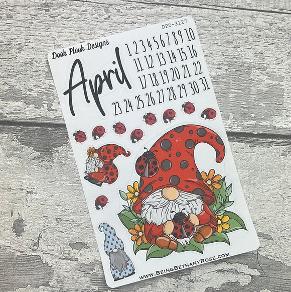 April - Ruby Ladybird - journalling planner stickers (DPD3127)