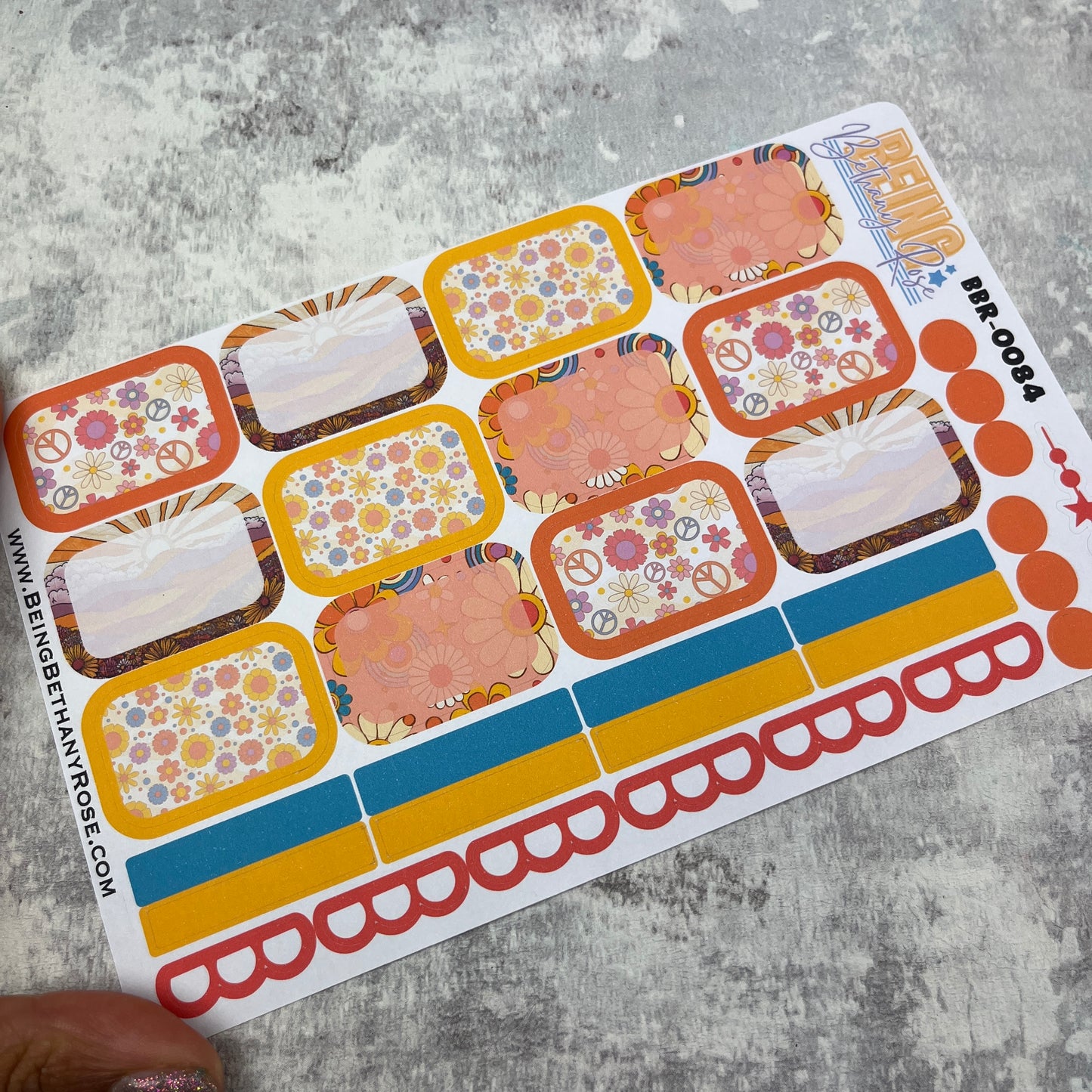 Bodhi Flower Power boxes planner stickers (BBR-0084)