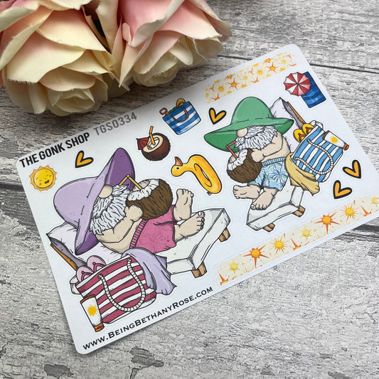 Sunbathing Summer Holiday Gonk Stickers (TGS0334)