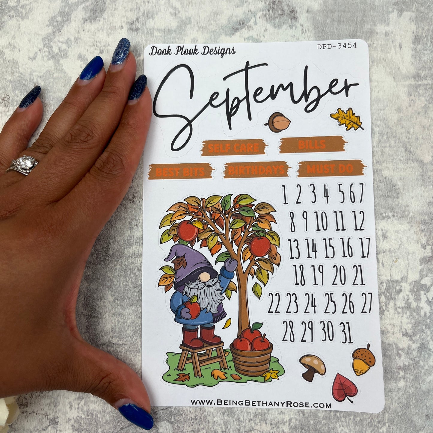 September - Stevie Autumn- Month journal planner stickers (DPD3454)