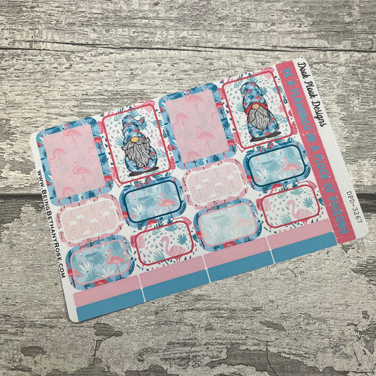 Frankie Flamingo Gonk boxes planner stickers (DPD3267)