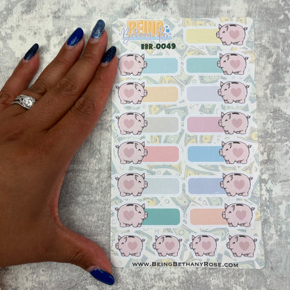 Blank Money Saving Tracker Stickers  (BBR-0049)