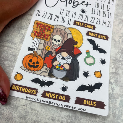October - Halloween Trick or Treat- Month journal planner stickers (DPD3457)